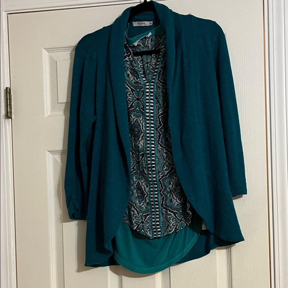 Ricki’s Teal Cardigan Sweater